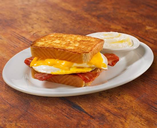 Order Bacon Egg and Cheese Melt with Grits food online from Huddle House store, Owens Cross Roads on bringmethat.com