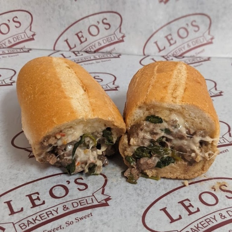 Order Garlic Parmesan Cheesesteak (Hot Sub) food online from Leo Bakery & Deli store, East Rochester on bringmethat.com