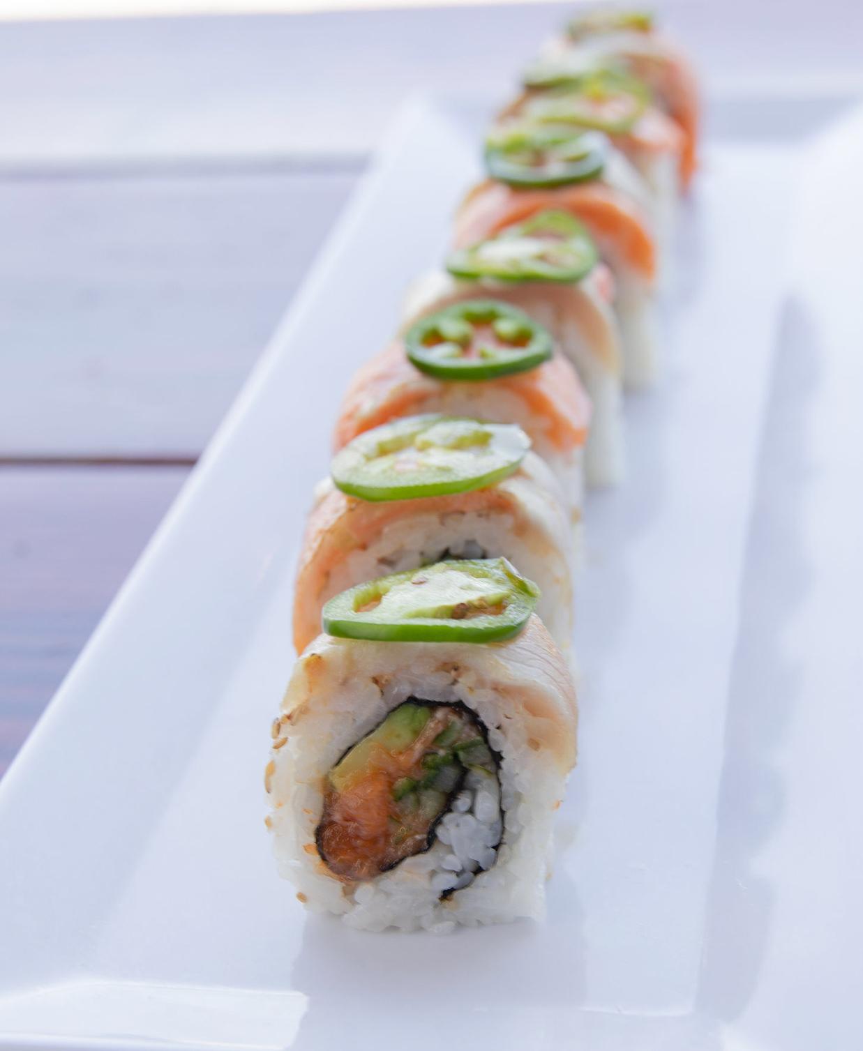 Order Kamikaze Roll food online from Meshuga 4 Sushi - W. Pico Blvd. store, Los Angeles on bringmethat.com