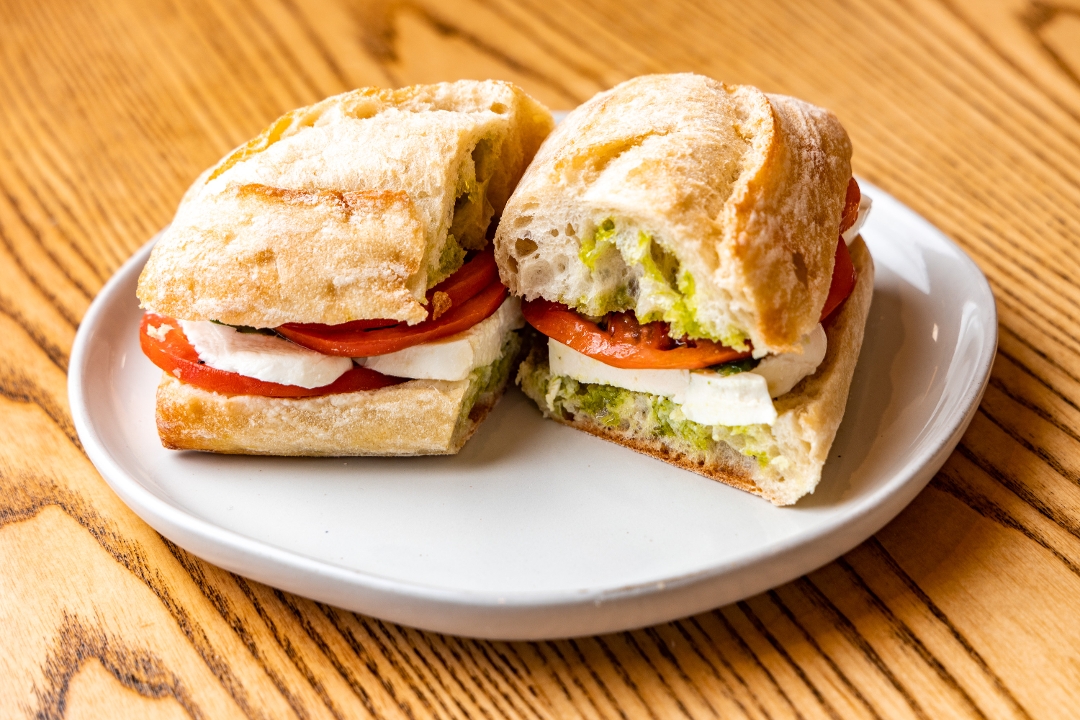 Order #21 Sandwich - Tomato & Mozzarella food online from Aux Delices store, Darien on bringmethat.com