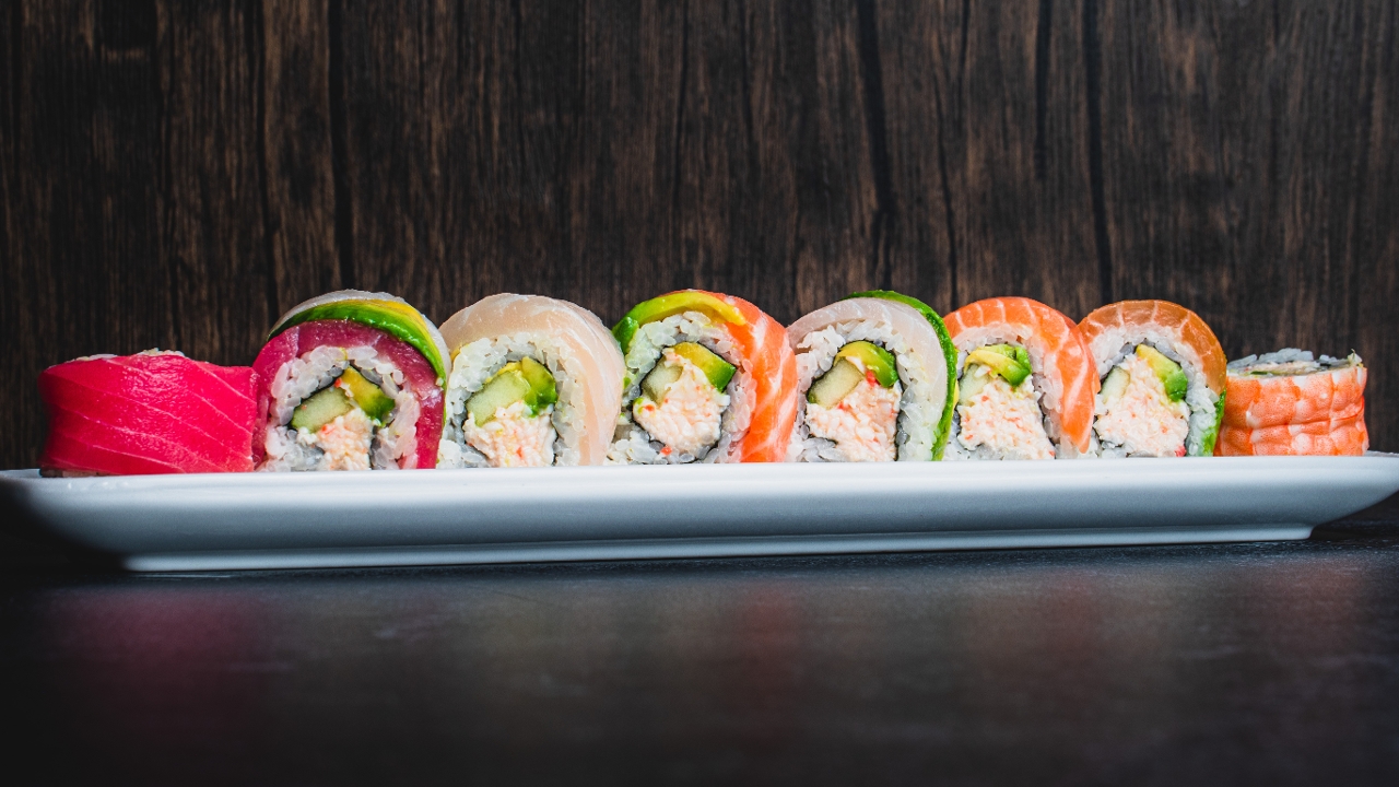 Order Rainbow Roll food online from Bento & Noodles store, Chula Vista on bringmethat.com