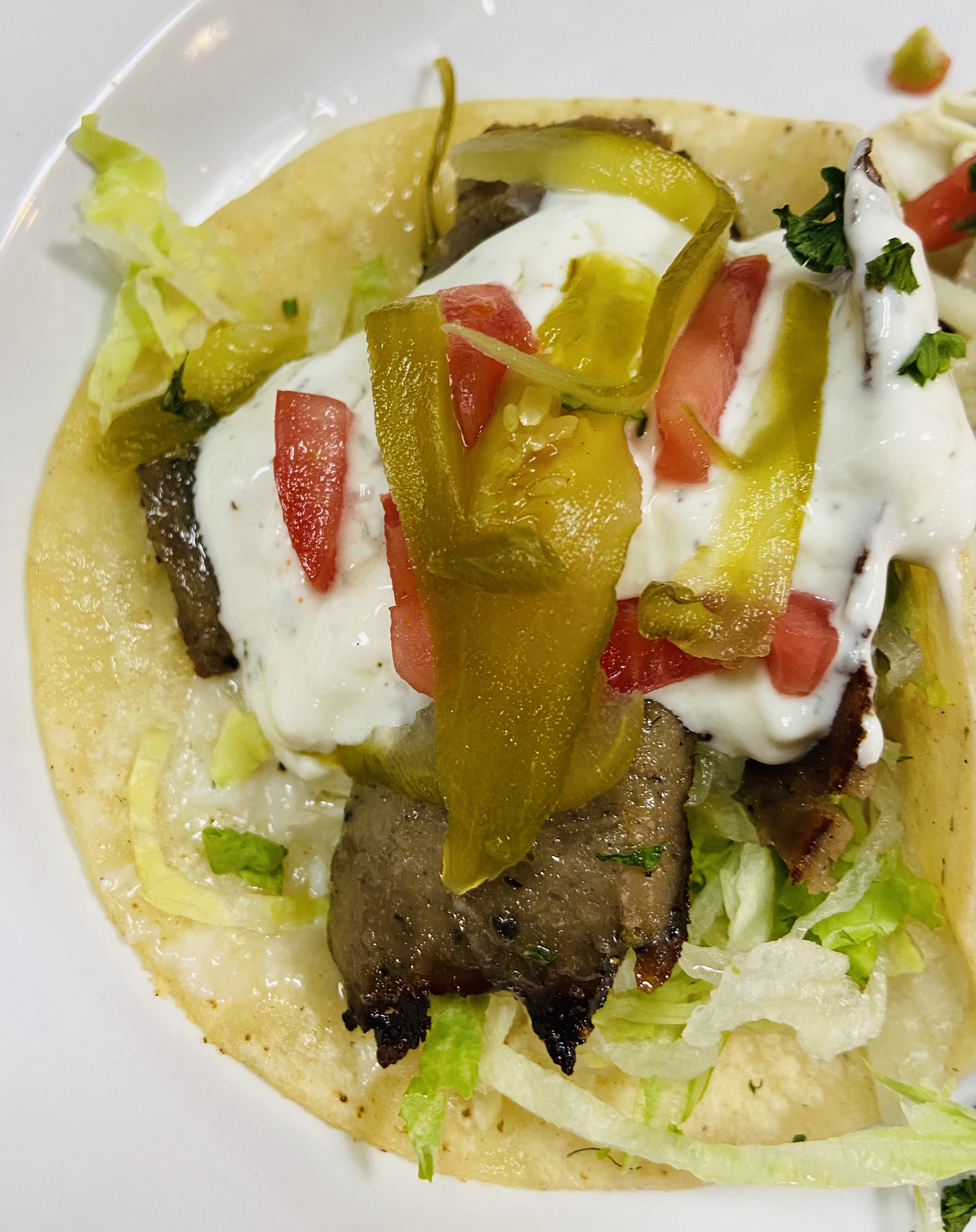 Order Lamb Gyro Taco (Single) food online from Off The Boat Fish Grill store, Tustin on bringmethat.com