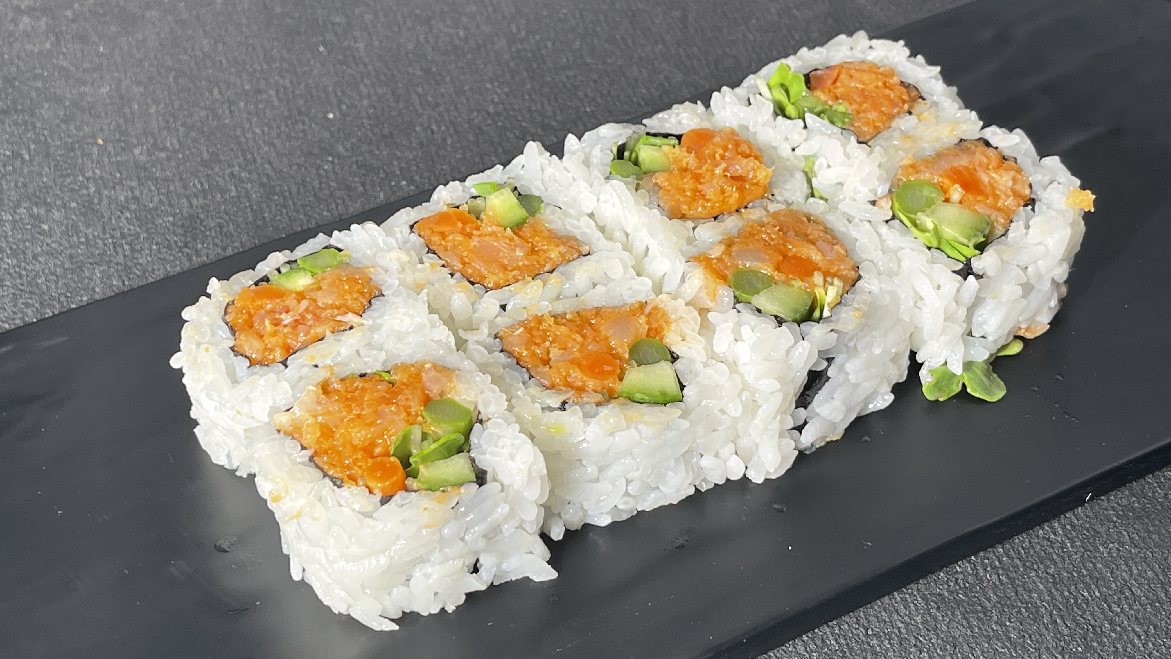 Order 36. Dynamite Cut Roll food online from Miyoda Sushi store, Redondo Beach on bringmethat.com