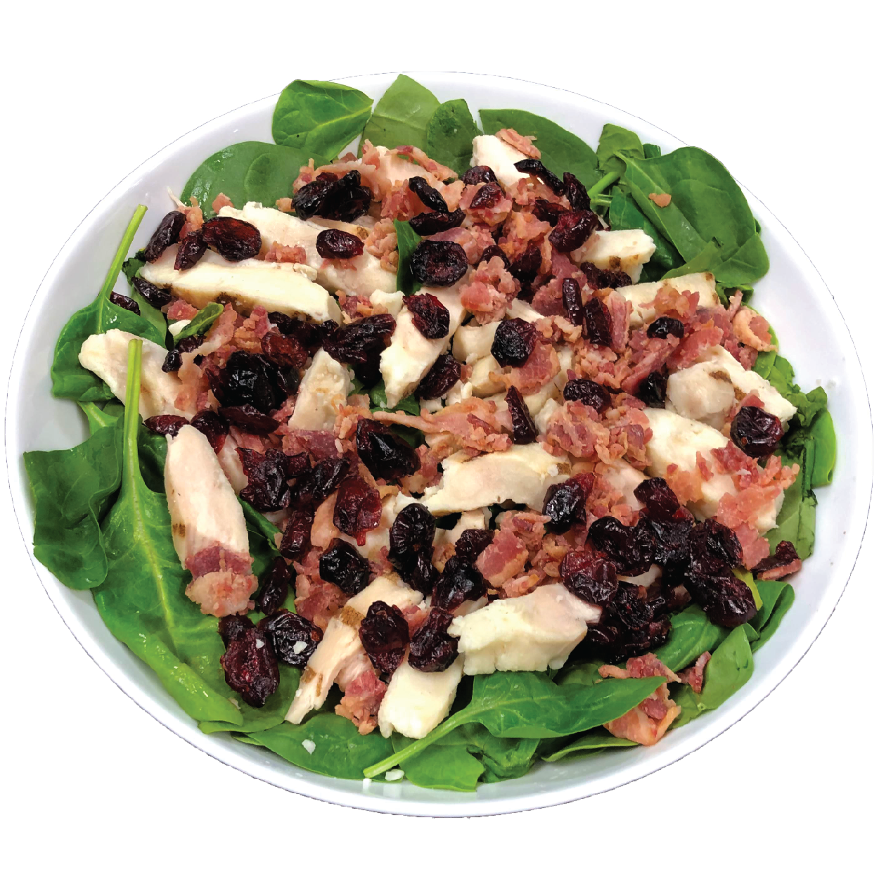 Order Bacon & Chicken Spinach Salad food online from Zoner Pizza, Wings & Waffles store, Warner Robins on bringmethat.com