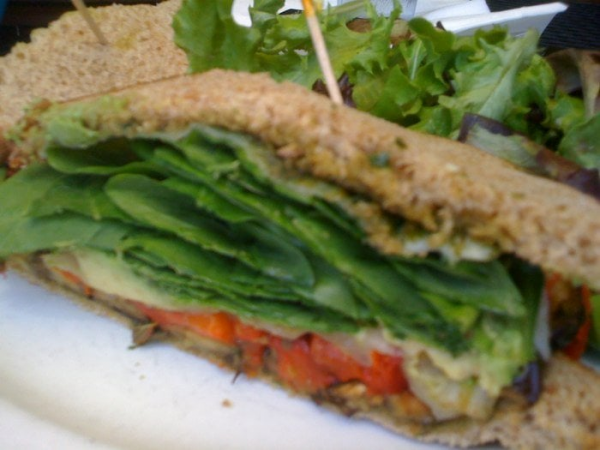 Order Individual Spinach Pesto Sandwich food online from Printers Cafe store, Palo Alto on bringmethat.com
