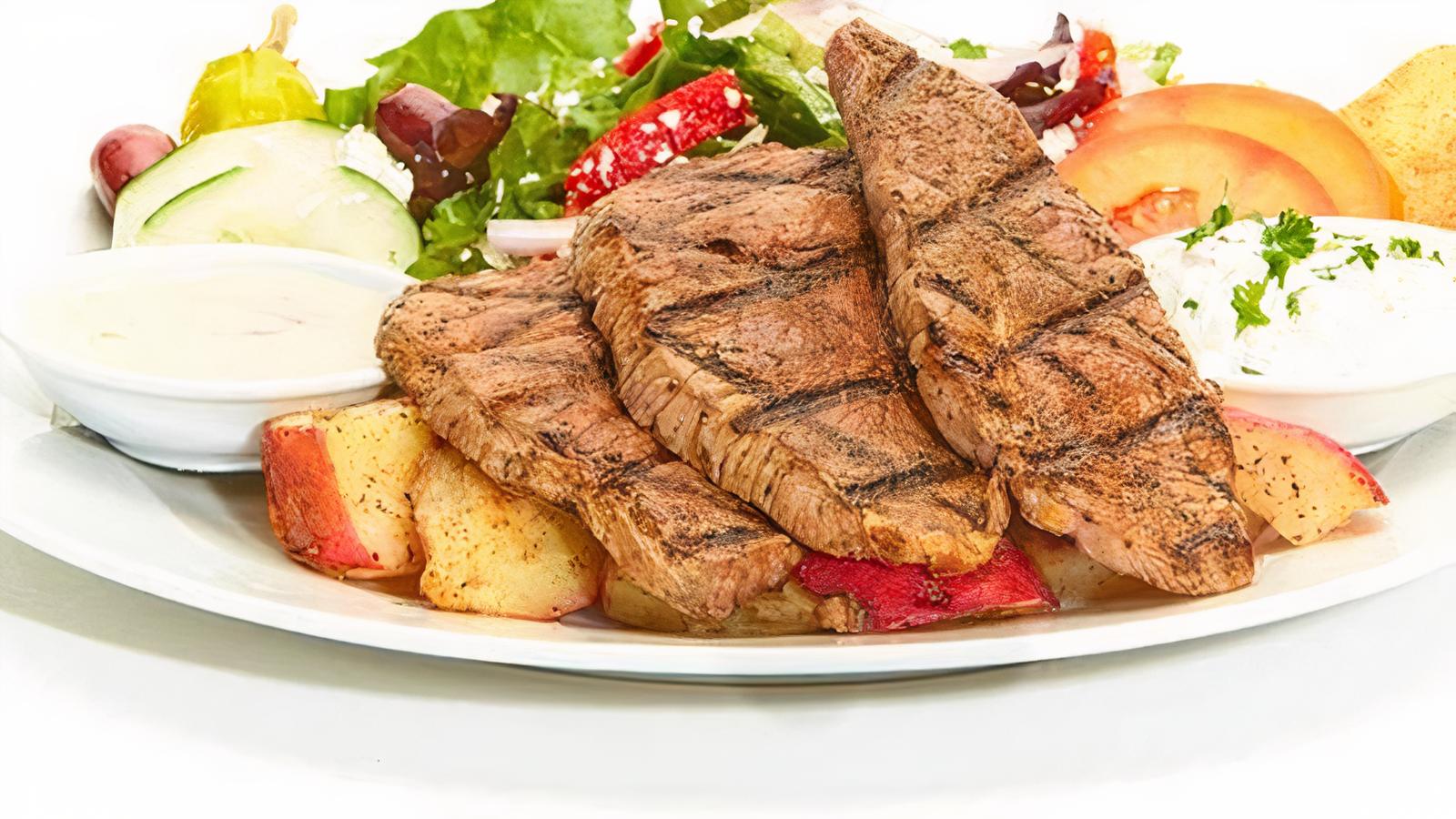 Order Chargrilled Lamb Feast food online from Taziki Cafe store, Tuscaloosa on bringmethat.com