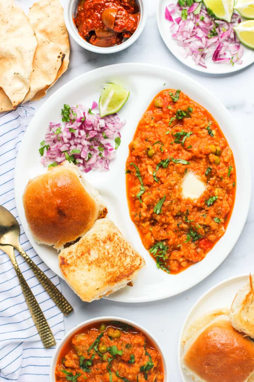 Order Pav Bhaji with 3 Buns Combo food online from Oasis Palace Restaurant store, Newark on bringmethat.com