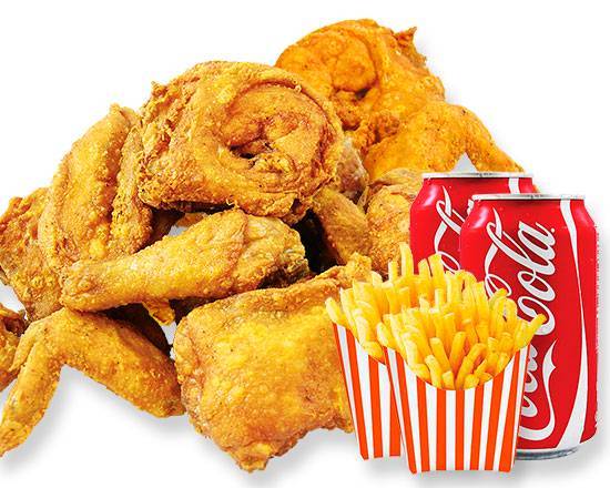 Order 10 Pieces Chicken Combo 2 fries 2 soda  food online from Us Kennedy Fried Chicken store, New York on bringmethat.com