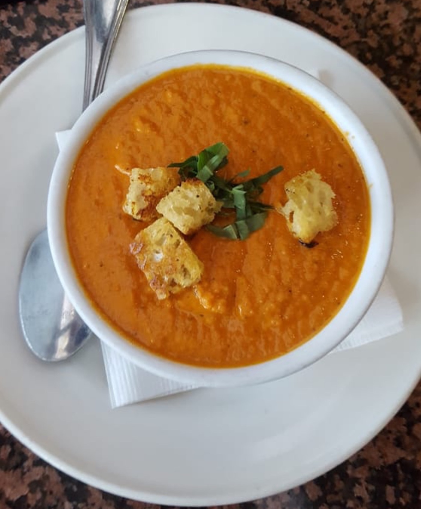 Order Tomato Bisque Soup food online from Marmalade Cafe store, Sherman Oaks on bringmethat.com