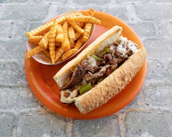 Order Philly Cheesesteak Sandwich food online from Burger Spot store, Tehachapi on bringmethat.com