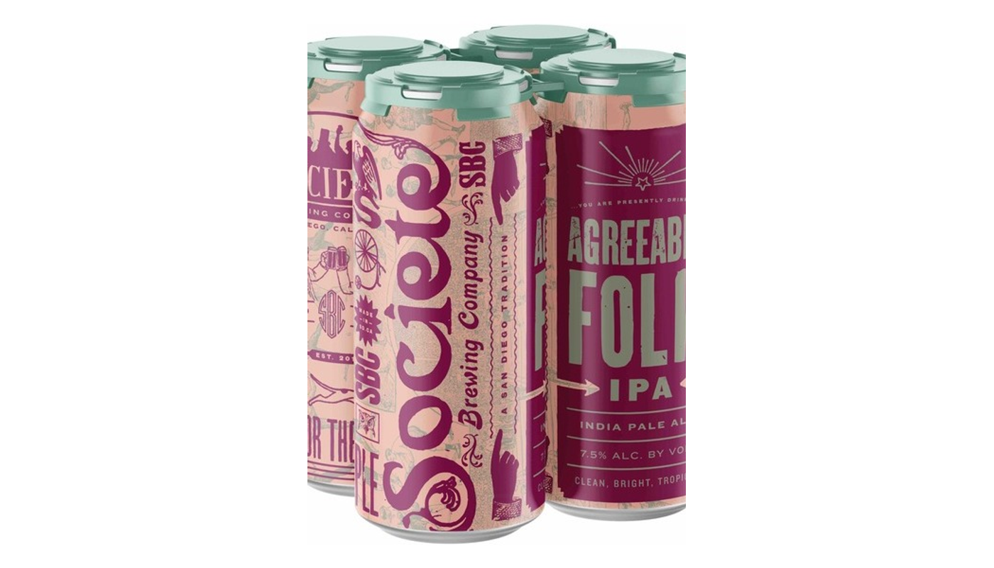 Order Societe Brewing Agreeable Folk IPA 4x 16oz Cans food online from Oceanview Liquor store, Hermosa Beach on bringmethat.com