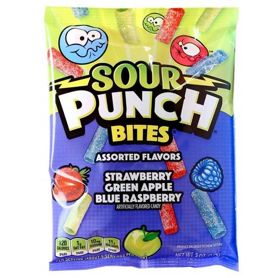Order Sour Punch, Bites, Assorted Flavors Candy, Strawberry Blue food online from Exxon Food Mart store, Port Huron on bringmethat.com