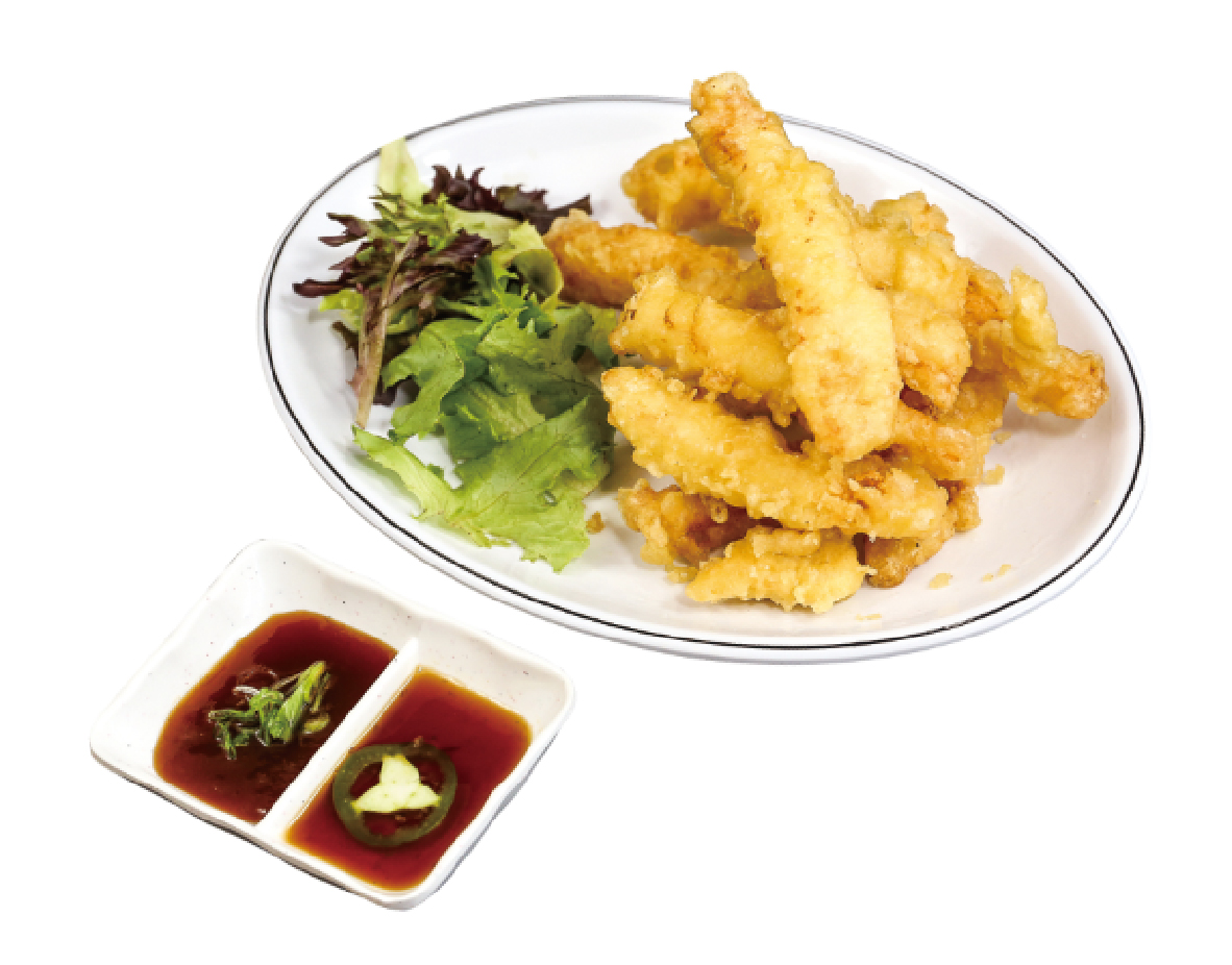 Order A1. Calamari Tempura food online from Yokohama Ramen Izakaya store, Wichita on bringmethat.com