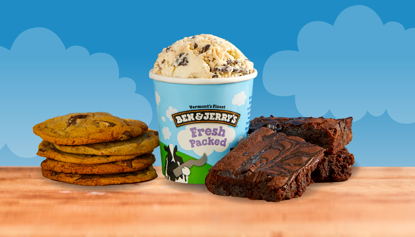 Order Two Fresh Packed Pints (16oz) ＆ Two Baked Goods Combo food online from Ben & Jerry store, San Diego on bringmethat.com