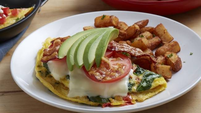 Order Bacon Avocado Omelet food online from Mimi Café store, Whittier on bringmethat.com