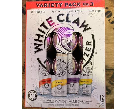 Order White Claw Variety Pack #3, 12pk-12oz can hard seltzer (5% ABV) food online from Chris's Liquor- 2203 S Lamar Blvd store, Austin on bringmethat.com