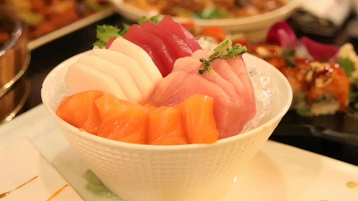 Order Trio Sashimi food online from Megu Sushi store, Moorestown on bringmethat.com