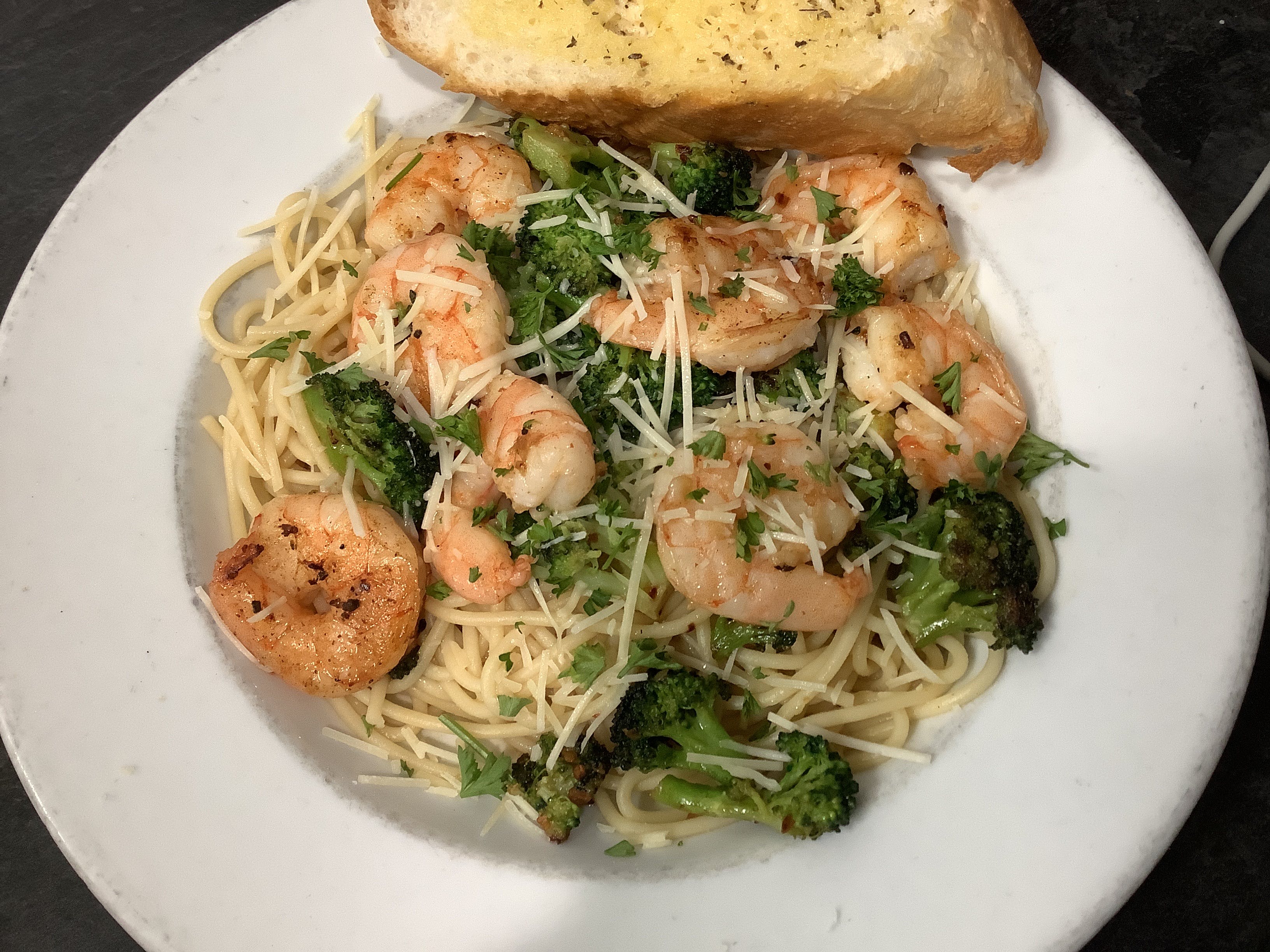 Order Broccoli & Shrimp Scampi - Entree food online from Pizza Garden store, Manitowoc on bringmethat.com
