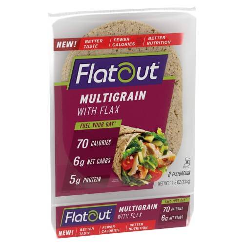 Order Flatout · Multigrain Flatbreads (11.8 oz) food online from United Supermarkets store, Plainview on bringmethat.com