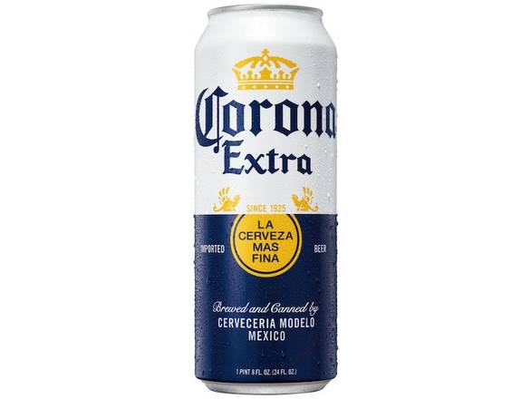 Order Corona Extra Lager Mexican Beer - 24oz Can food online from Southwest Liquor store, Thousand Oaks on bringmethat.com