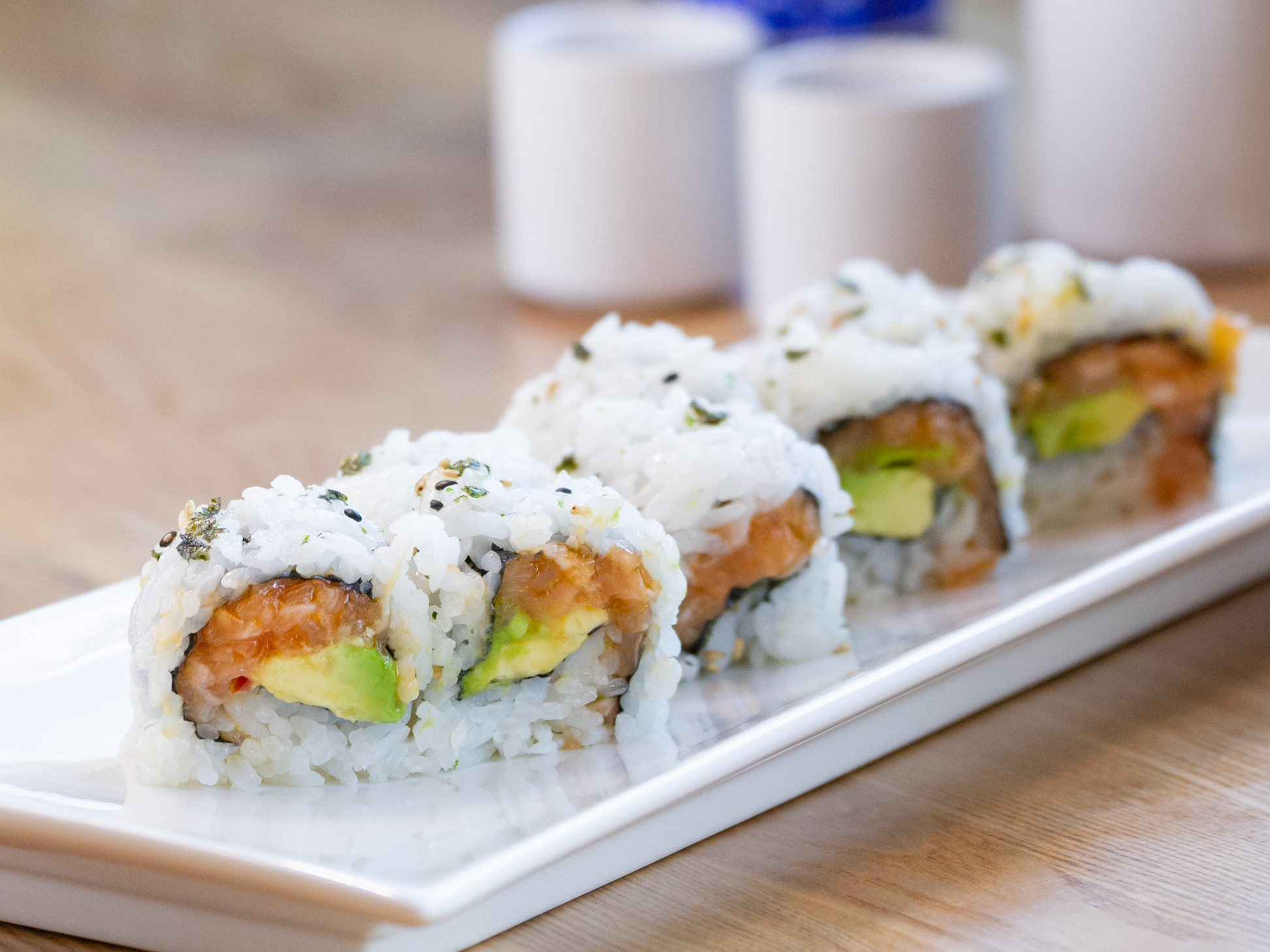 Order Spicy Salmon Avocado Roll food online from Roll Call store, Los Angeles on bringmethat.com