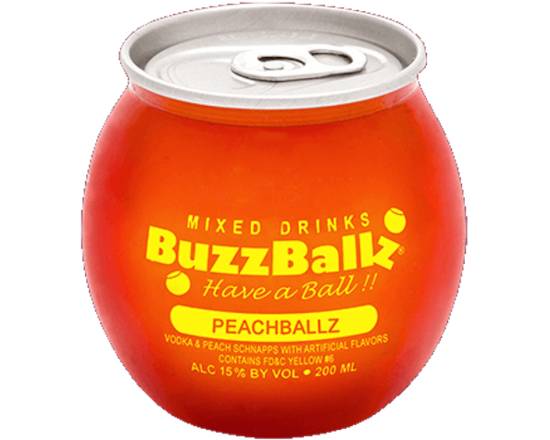 Order BuzzBallz PeachBallz, 200mL bottle (15% ABV)  food online from Moby Liquor store, Los Angeles on bringmethat.com