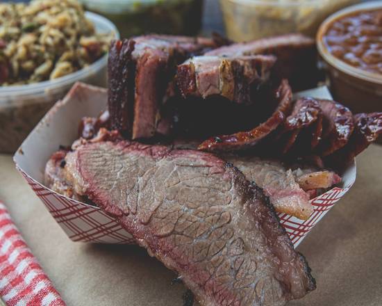 Order Two Meat Tray food online from Burns Original Bbq store, Houston on bringmethat.com