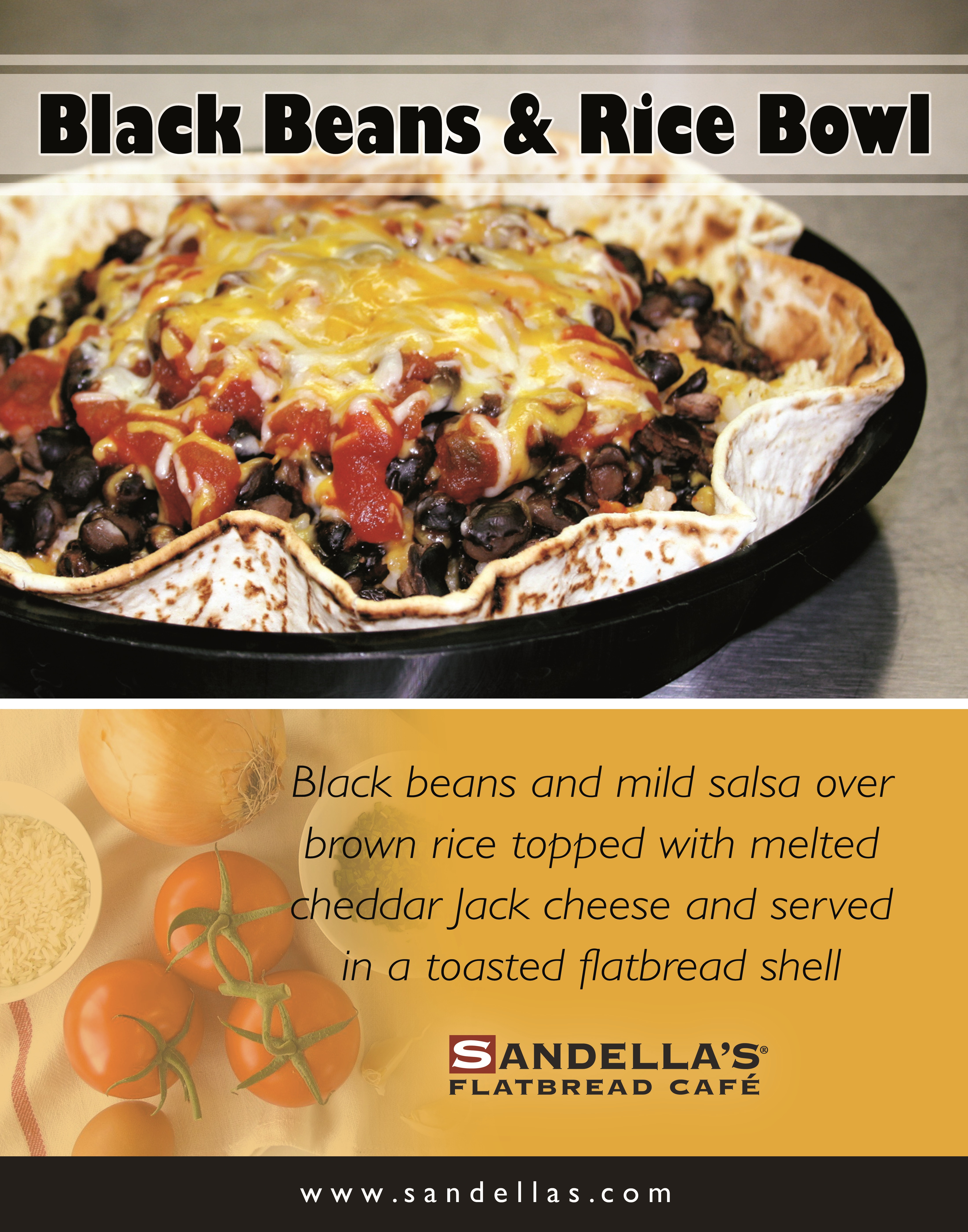 Order Black Bean and Rice Bowl food online from Sandella Flatbread Cafe store, Washington on bringmethat.com