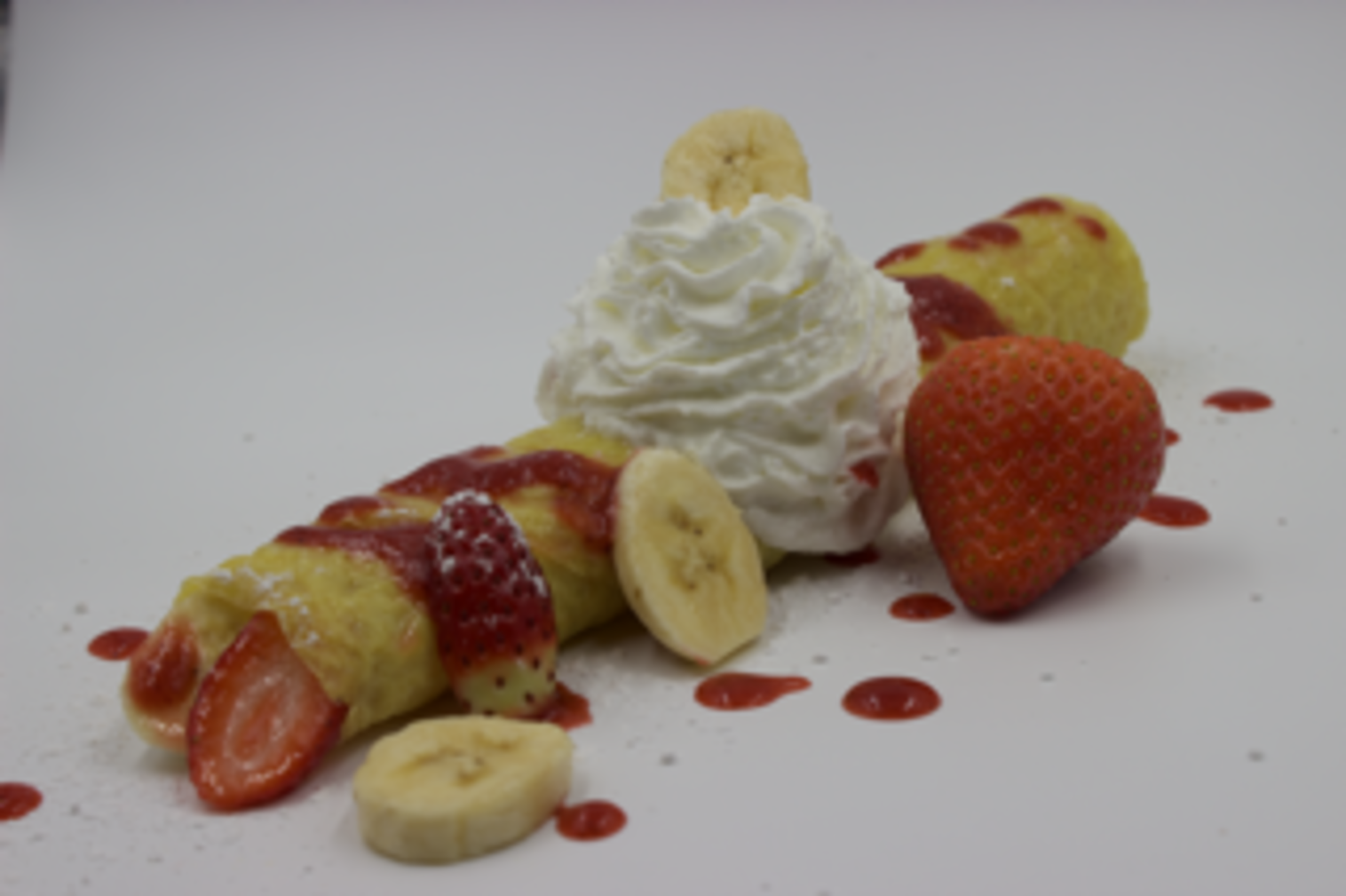 Order Strawberry - Banana Crepe food online from Kafe Neo store, Totowa on bringmethat.com