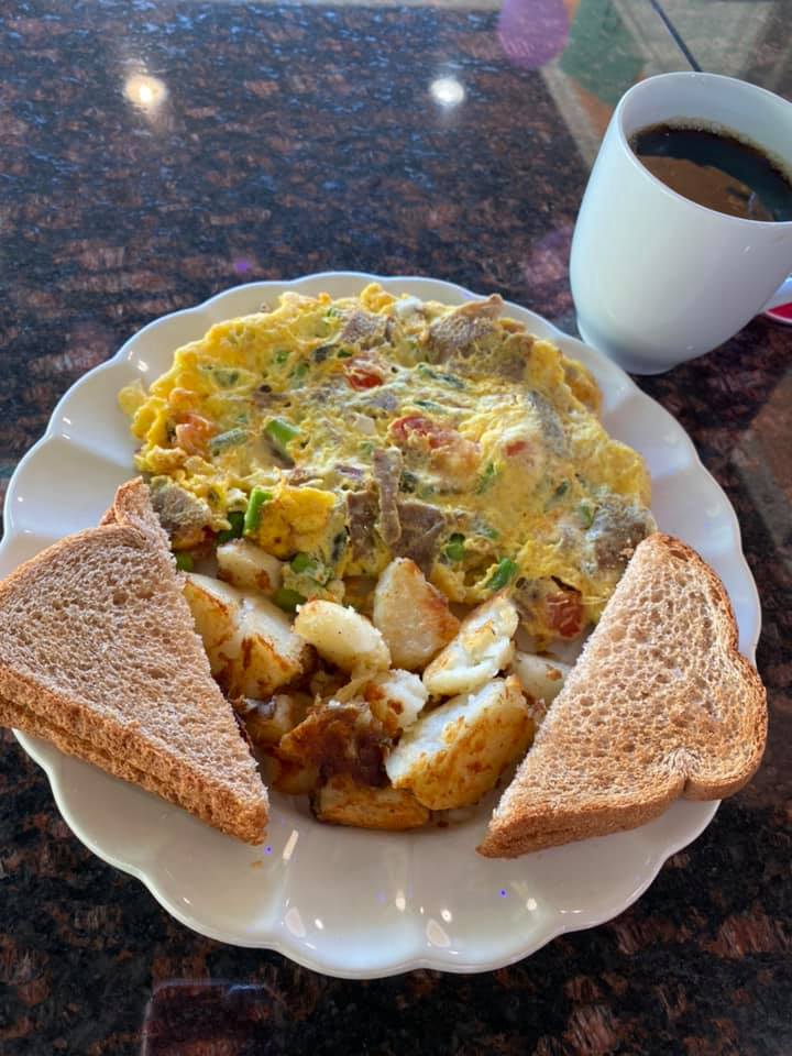 Order The Mediterranean Breakfast Omelette food online from Angy Cafe & Ice Cream Parlor store, Warminster on bringmethat.com