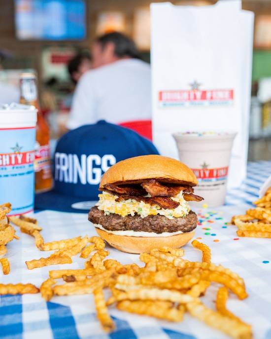 Order Burger of the Month food online from Mighty Fine Burgers store, Austin on bringmethat.com