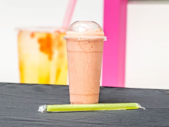 Order Strawberry and Banana Smoothie  food online from Happy Cup Bubble Tea store, Lafayette on bringmethat.com