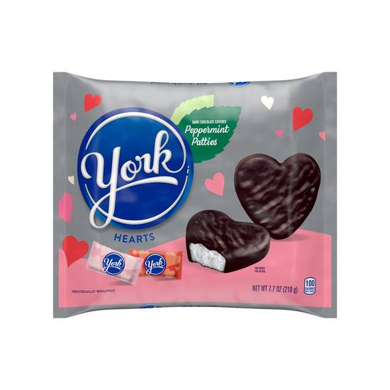 Order YORK Dark Chocolate Covered Peppermint Patties Hearts, Valentine's Day Candy, 7.7 oz, Bag food online from Cvs store, EL MONTE on bringmethat.com