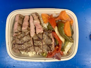Order MP4- GRILLED STRIP STEAK food online from Athenian Fresh Grill store, North Arlington on bringmethat.com