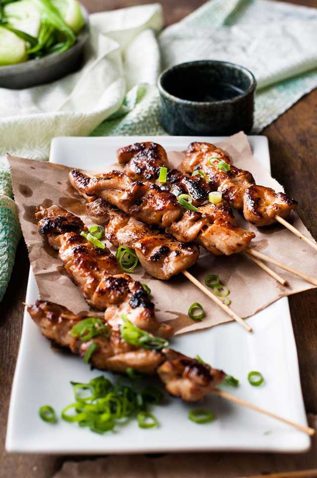 Order Chicken Skewers (3 pcs) food online from Lantern Vietnamese Cafe store, Rancho Cucamonga on bringmethat.com