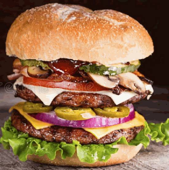 Order Double Hamburger food online from IV Deli Mart store, Goleta on bringmethat.com