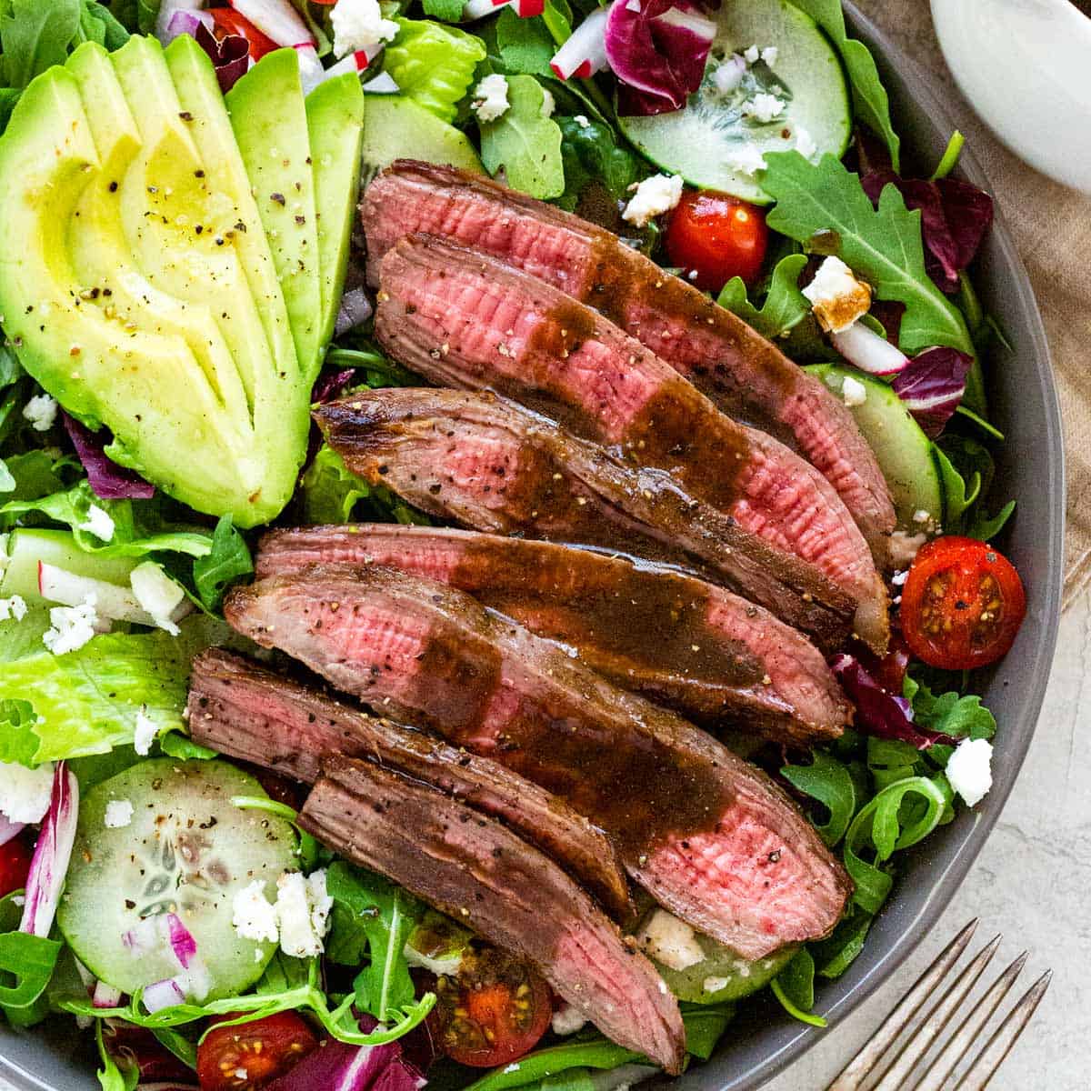 Order Prime Steak Salad with 3 Toppings food online from Shebamz Grill store, Albany on bringmethat.com