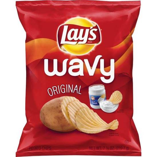 Order Lay's Wavy Potato Chips Original (7.75 oz) food online from Rite Aid store, Eugene on bringmethat.com