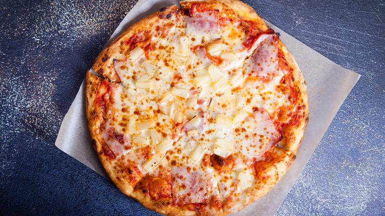 Order The Hawaiian Pizza food online from Two Hand Burger (22648 Mission Blvd store, Hayward on bringmethat.com