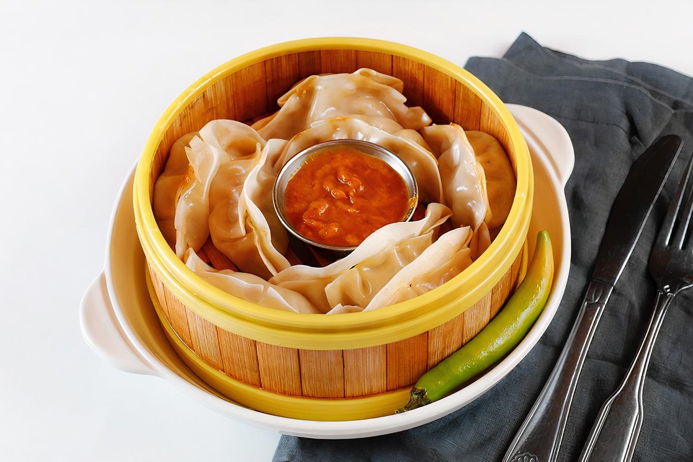 Order Chicken Momo food online from Om Indian Cuisine store, San Francisco on bringmethat.com