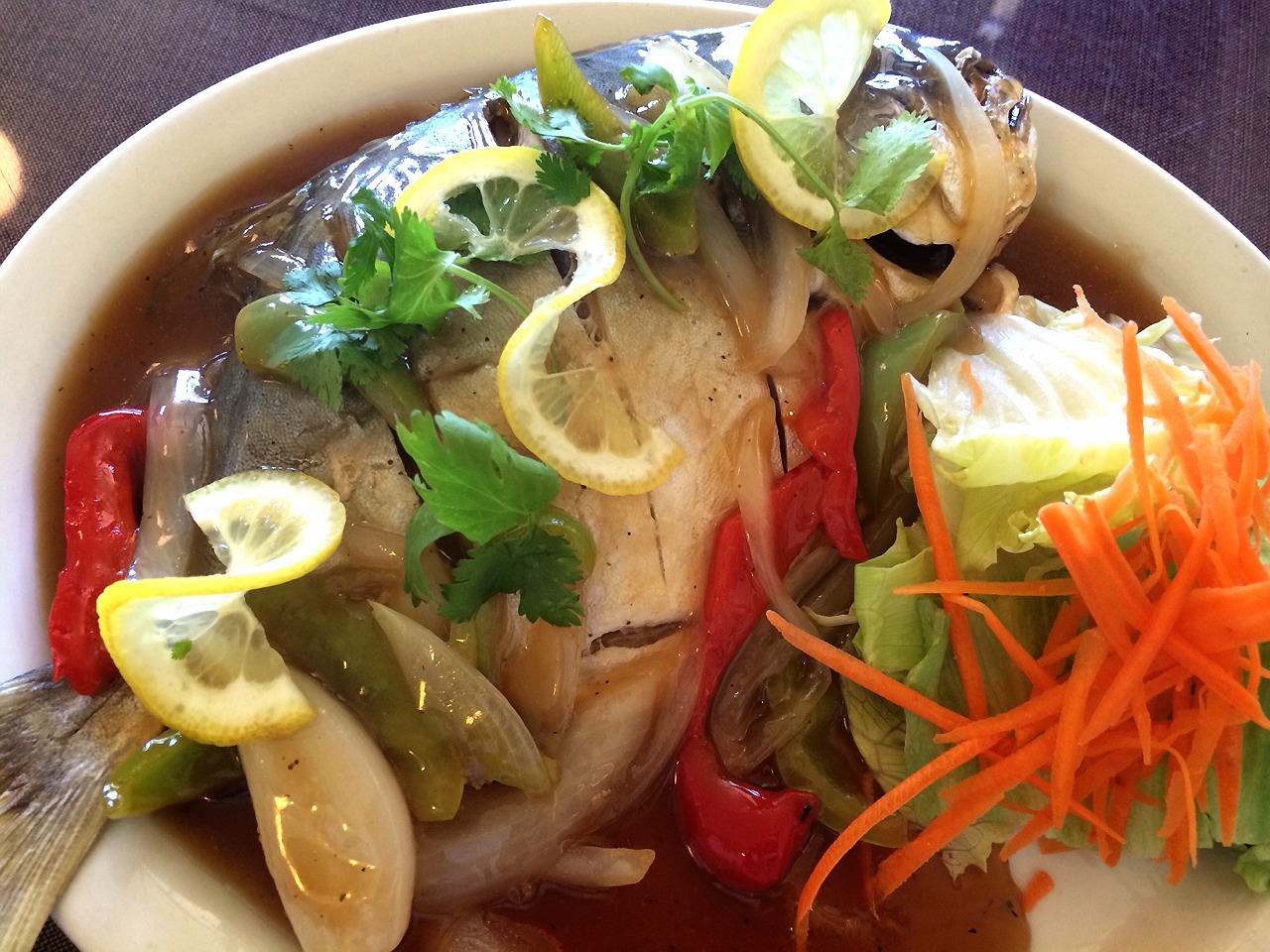 Order Steamed Whole Fish food online from Thai Time Cuisine store, La Habra on bringmethat.com