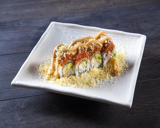 Order TR6 Fire Crunch Roll 4pcs food online from Ginza Sushi store, Torrance on bringmethat.com