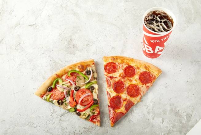 Order 2 New York Slices and Drink Combo food online from Sbarro Coral Ridge 5288 store, Johnson County on bringmethat.com