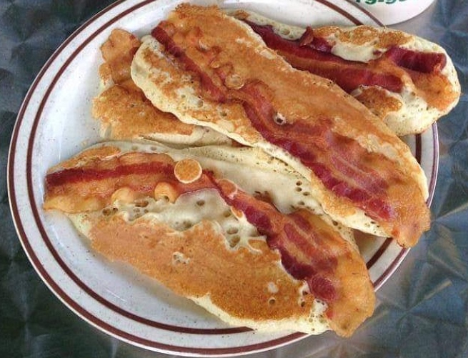 Order Bacon Pancake Breakfast food online from Uptown Cafe store, Tallahassee on bringmethat.com
