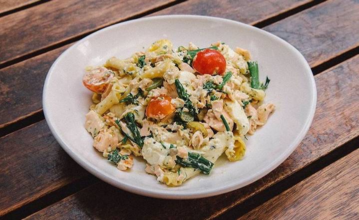 Order Chilled Salmon Campanelle Bowl* food online from Eureka! store, Seattle on bringmethat.com