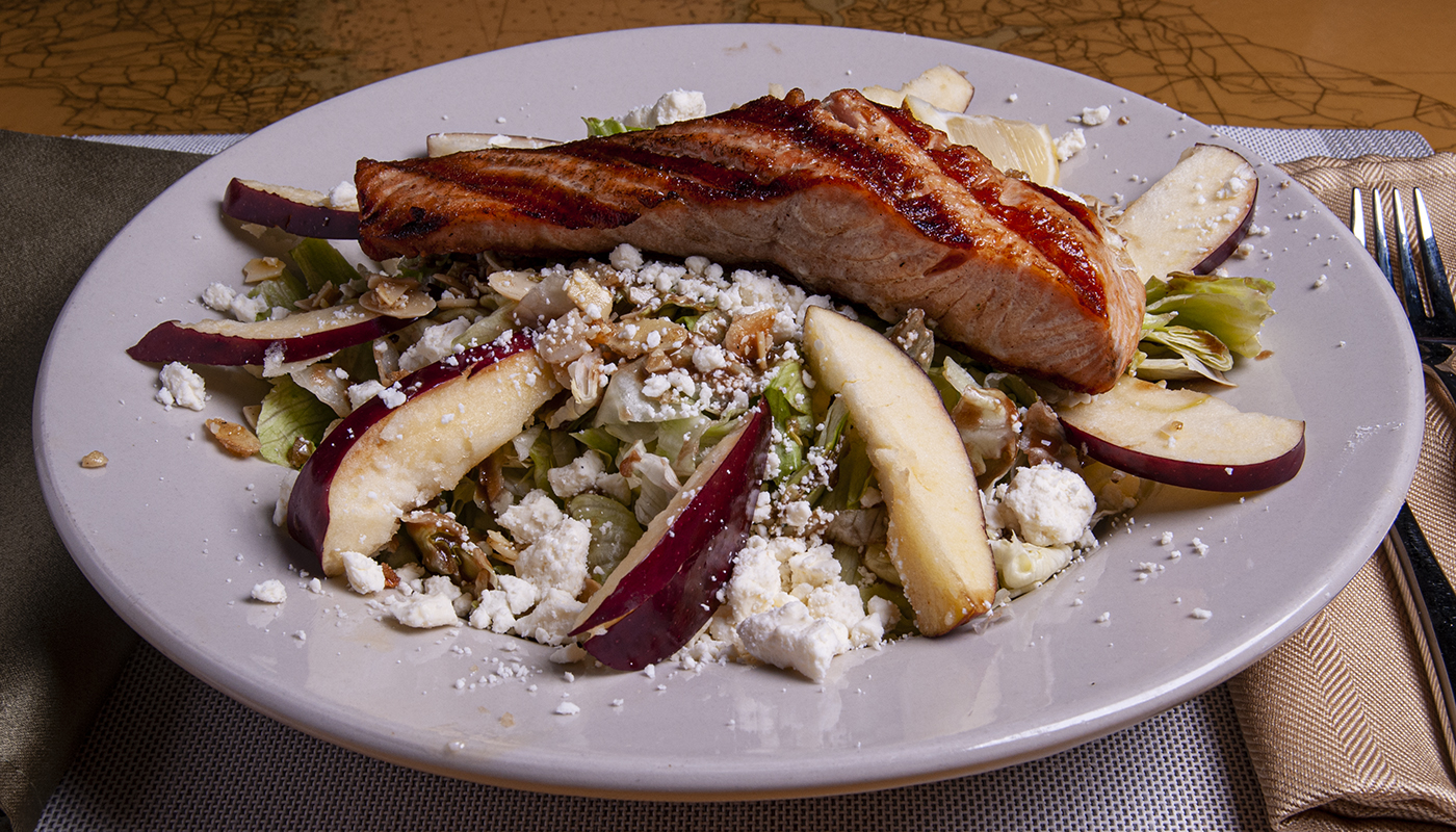 Order Grilled Salmon Salad food online from Flanigan Boathouse store, Conshohocken on bringmethat.com