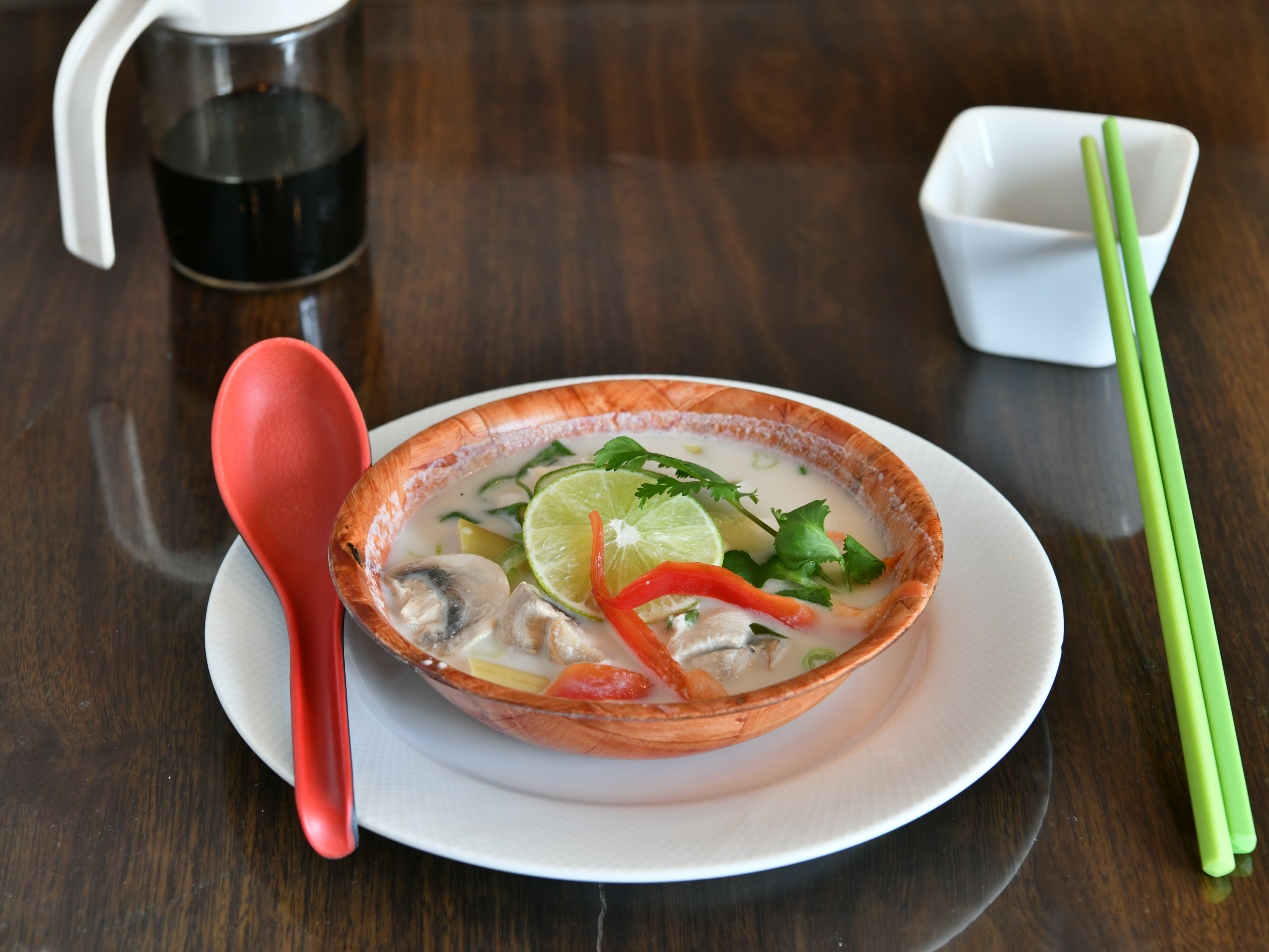 Order Tom Kha Soup food online from Chok Dee Thai Kitchen store, Norwood on bringmethat.com