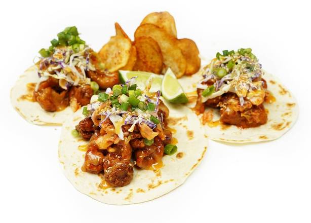 Order Korean Fried Chicken Tacos food online from Ikigaido Umami Fries store, Tulsa on bringmethat.com