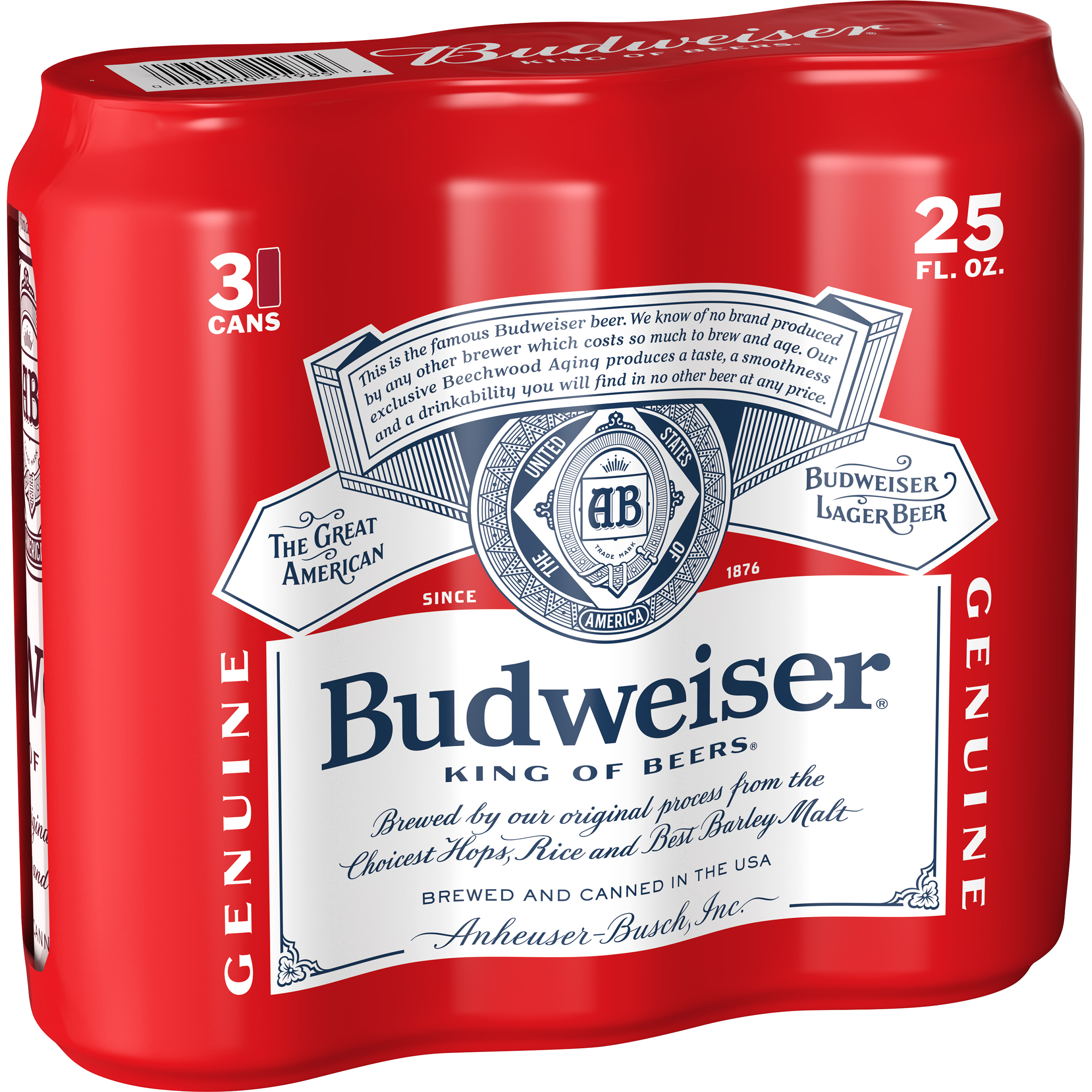 Order BUDWEISER 3 PACK 25 FL OZ. CANS food online from Quik Food Mart store, Avondale on bringmethat.com