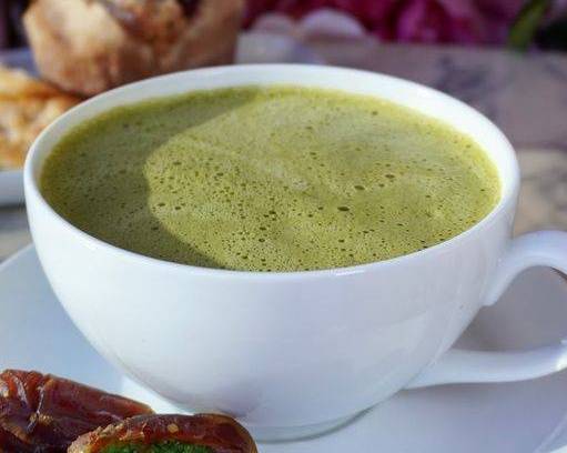 Order Hot Matcha Latte (unsweetened) food online from Cafe Sheera Beverly Hills store, Beverly Hills on bringmethat.com